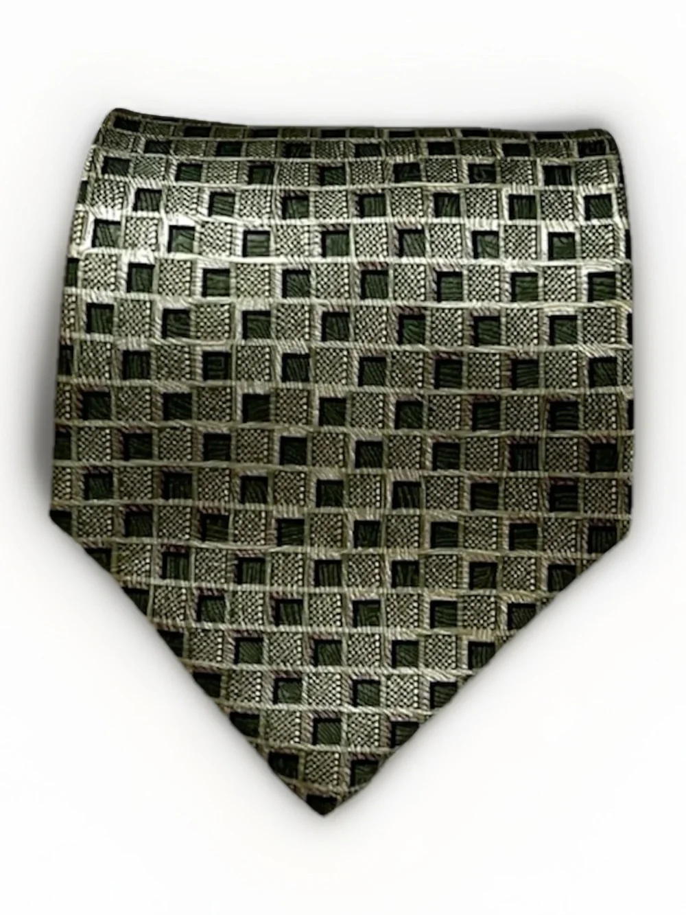 Pierre Cardin 100% Silk Luxury Designer Tie Green Pastel Geometric Retro Necktie